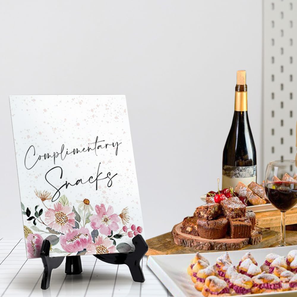 Elegant Floral Watercolor Table Sign with Easel - 6