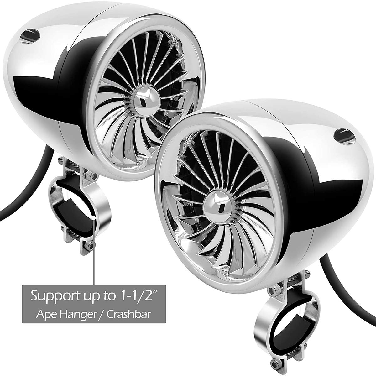 Aileap 1000W 4 Channel Waterproof Bluetooth Motorcycle Amplifier & Speaker System with FM Radio - 4