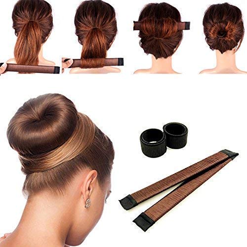 SIYAA Hair Donut Bun Maker - French Roller Hair Band for Women (Dark Brown, Pack of 1) | Perfect for Updos, Weddings & Everyday Hairstyles