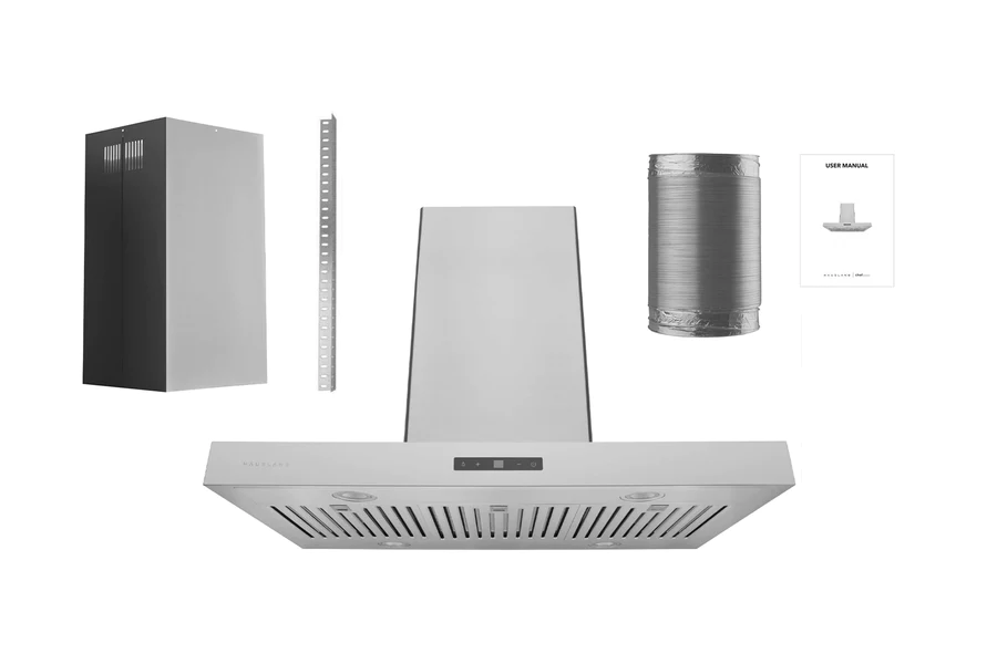 Hauslane Chef Series IS 700 1000 CFM Convertible Stainless Steel Island Range Hood - Powerful Kitchen Ventilation for Open Concept Homes & Commercial Kitchens