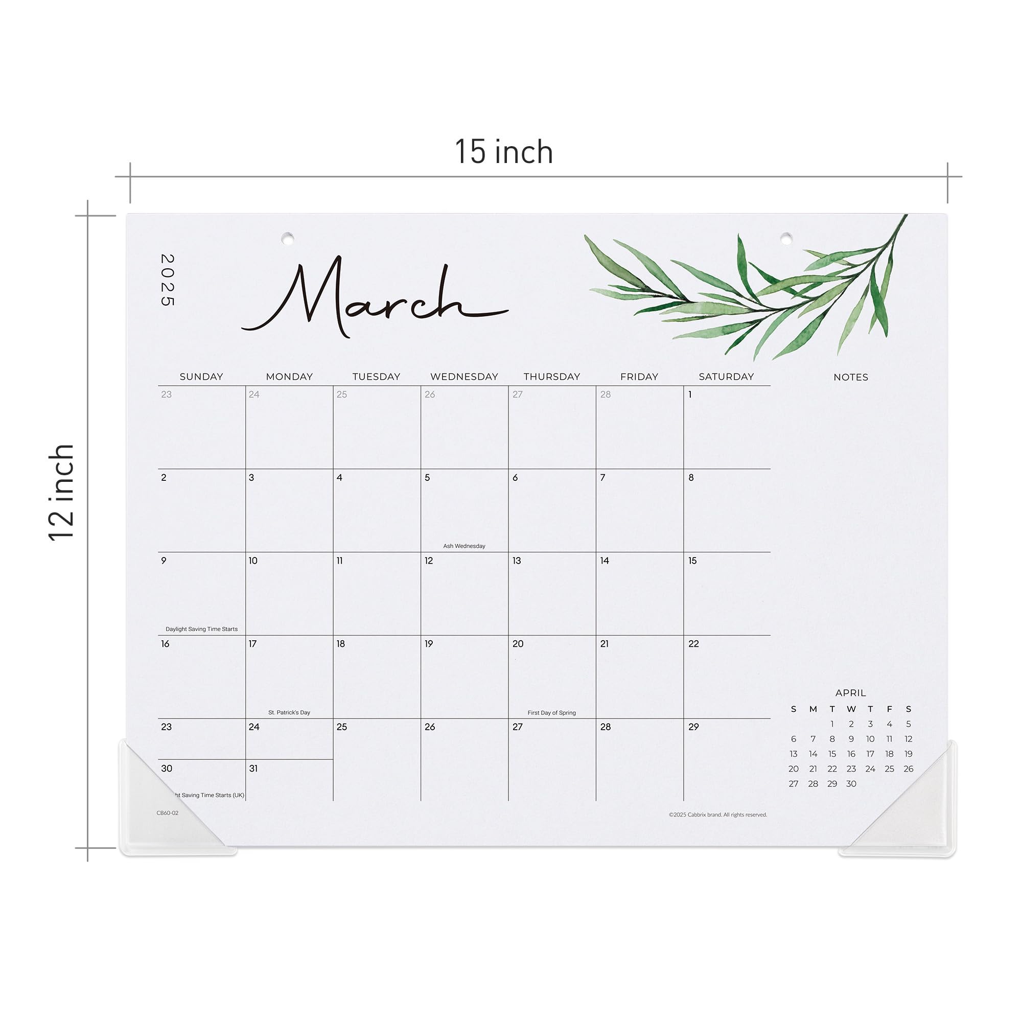 Cabbrix 2025-2026 Academic Desk Calendar - January 2025 to June 2026 Planner for School, Home & Office - Greenery Design - Perfect for Scheduling, Goal Tracking & Daily Organization