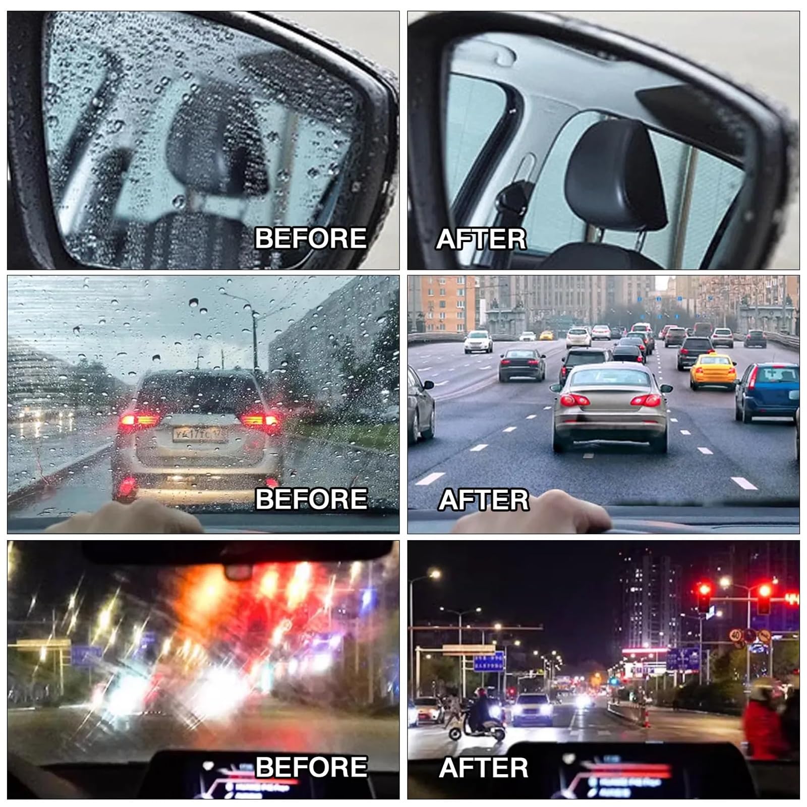 Drigenos 2024 Premium Hydrophobic Windshield Glass Coating - Scratch-Free, Enhances Clarity & Visibility - Long-Lasting Water Repellent for Cars, Trucks, Motorcycles - Ideal for Rainy Weather & Night Driving (1pc)