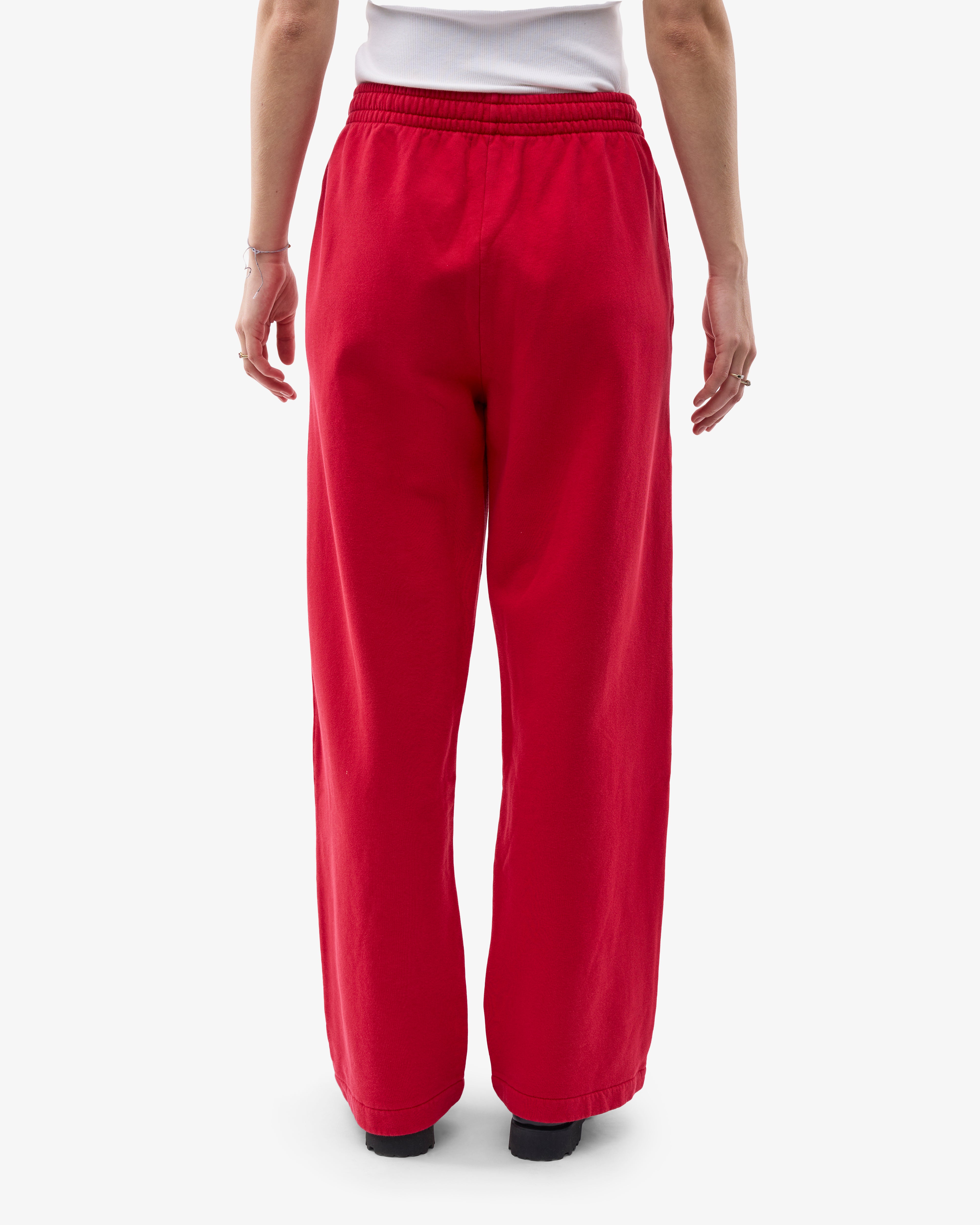 Organic Straight Leg Sweatpants for Women - Soft Cotton Joggers in Scarlet Red | Lounge, Yoga & Casual Wear