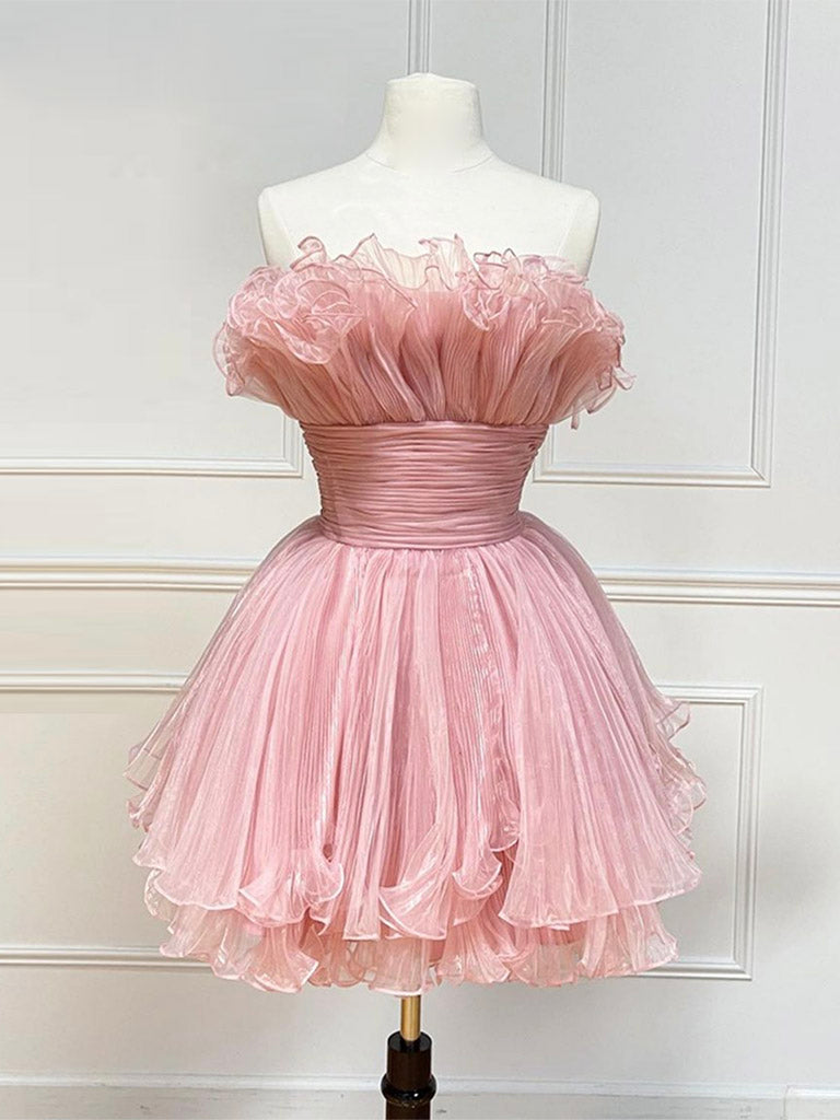 Elegant Pink Tulle Short Prom Dress for Homecoming - Perfect for Dances, Parties & Special Occasions