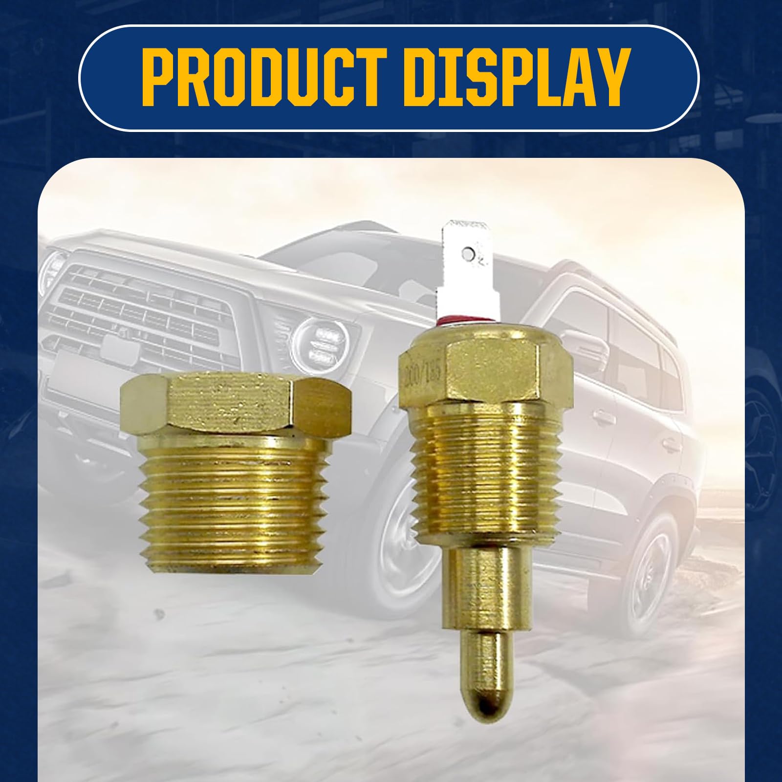 1 PC Adjustable Temperature Switch 185°F-200°F - Universal Automotive Fan Thermostat for Vehicle Cooling System Repair & Replacement - Gold (Ideal for Car, Truck, RV & Motorcycle Engine Temperature Control)