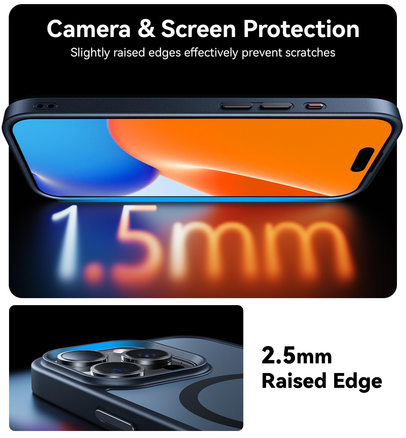 Magnetic iPhone 15 Pro Max Case with MagSafe Compatibility | 16FT Military-Grade Drop Protection | Shockproof Phone Cover for MagSafe Wallet, Car Mount & Wireless Charger | Perfect for Daily Use, Travel & Outdoor Activities (Black)