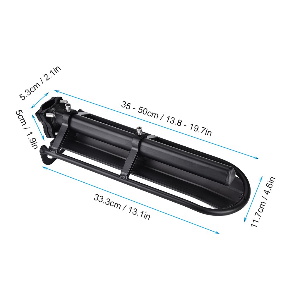 Aluminum Alloy Bike Rear Rack - Quick Release Cargo Carrier for Cycling, Kids Seat & Bike Pegs - Holds 10KG - Perfect for Family Rides, Commuting & Grocery Hauling