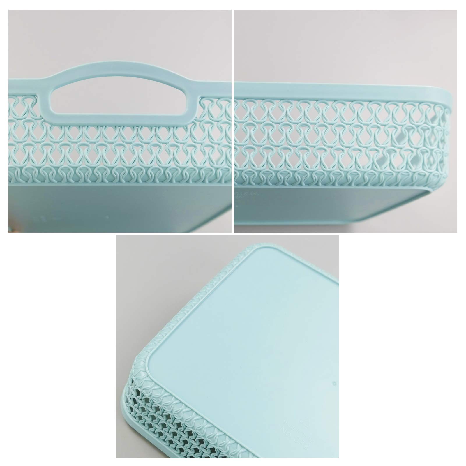 Plastic Weave Baskets - 6-Pack A4 Paper Organizer for Office & Home Storage