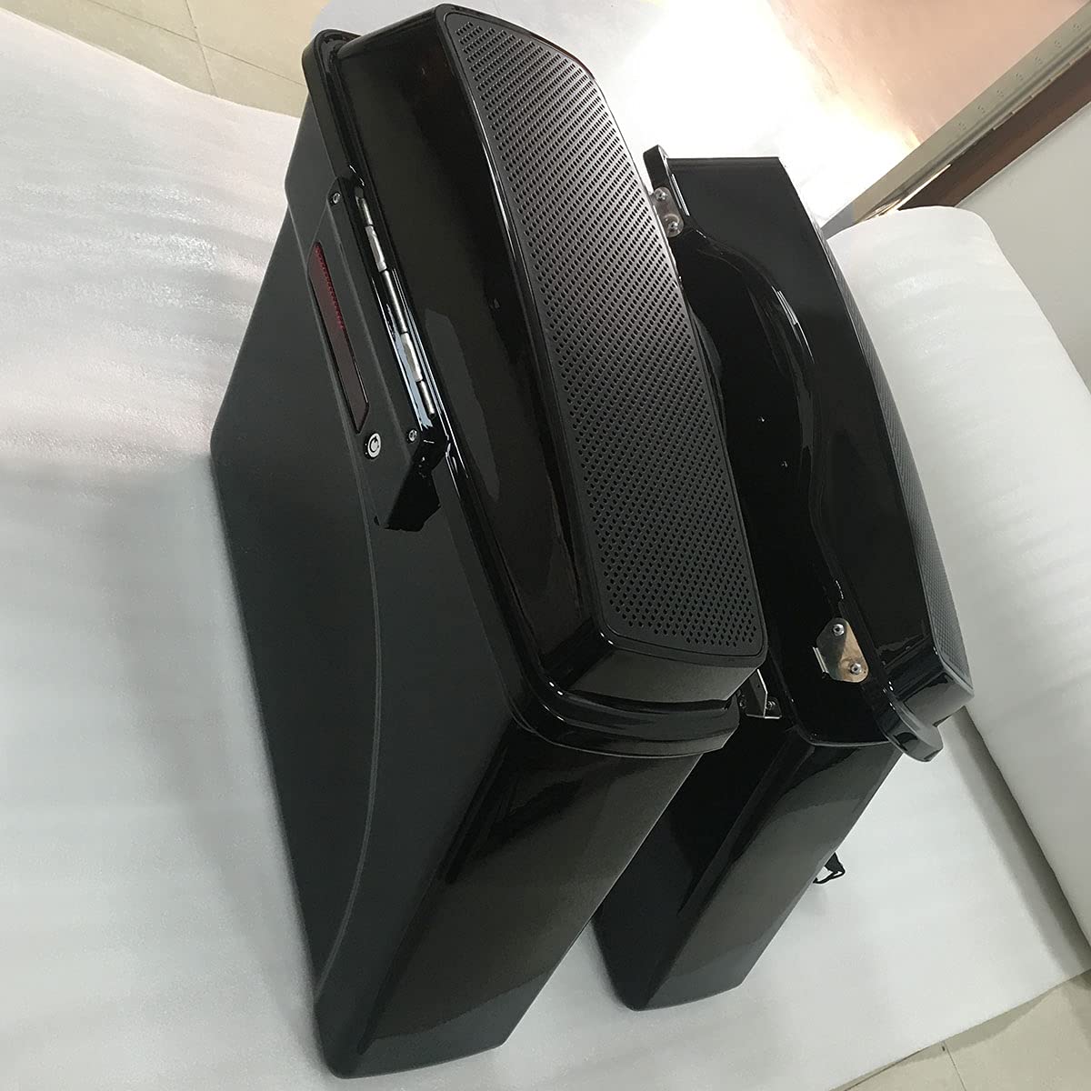 ZXMT Hard Saddlebags with 6x9 Dual Speaker Lid for Harley Davidson Touring & Electra Glide Motorcycles (1994-2013 Models) - Perfect for Long Rides, Music Lovers & Custom Bike Upgrades