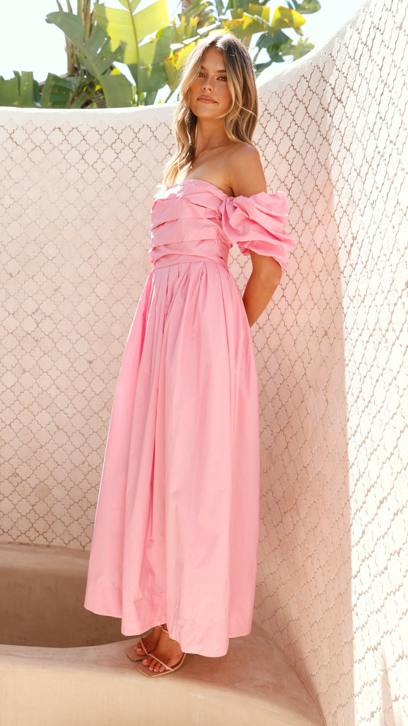 Caelius Women's Midi Dress - Flowy Pink Summer Dress for Casual Wear, Date Night & Office Outfits | Elegant A-Line Skirt with Pockets