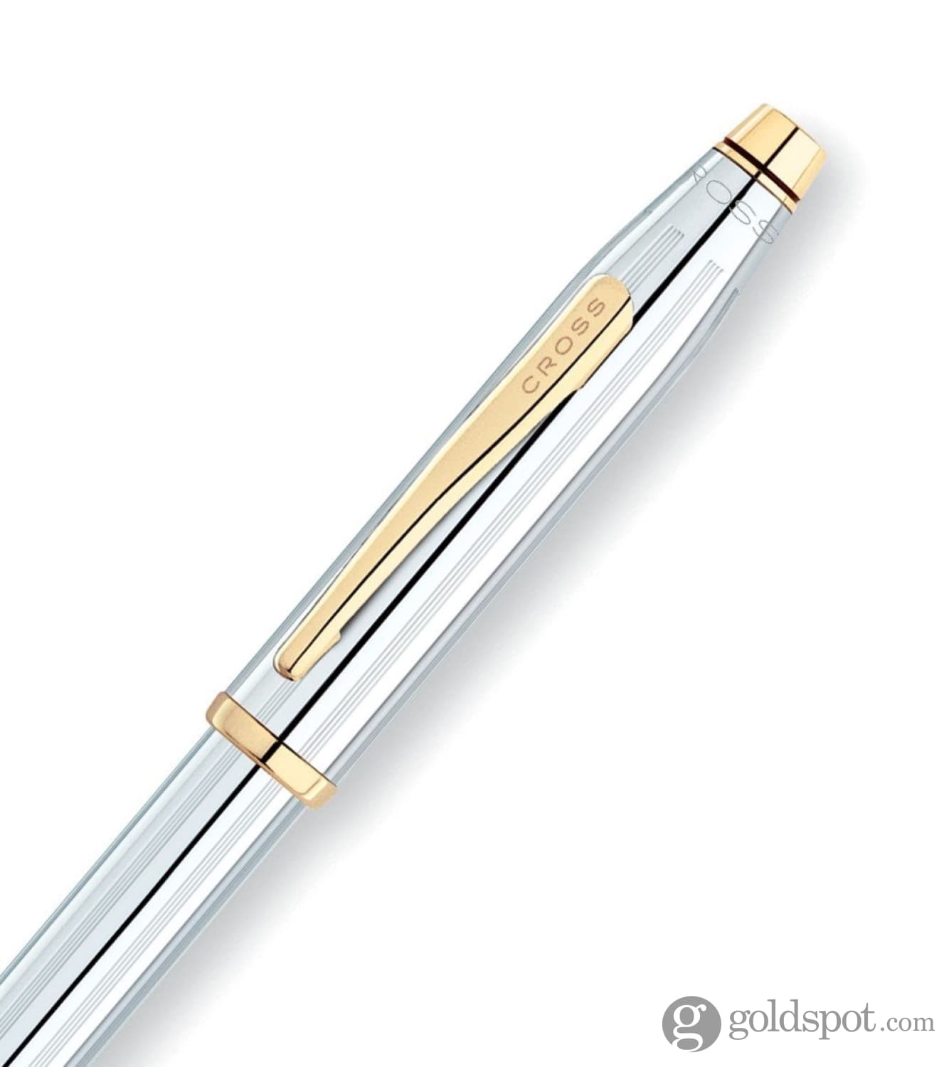 Cross Century II Medalist Fountain Pen - Chrome with Gold Trim - Premium Writing Instrument for Professionals, Collectors & Gift Giving