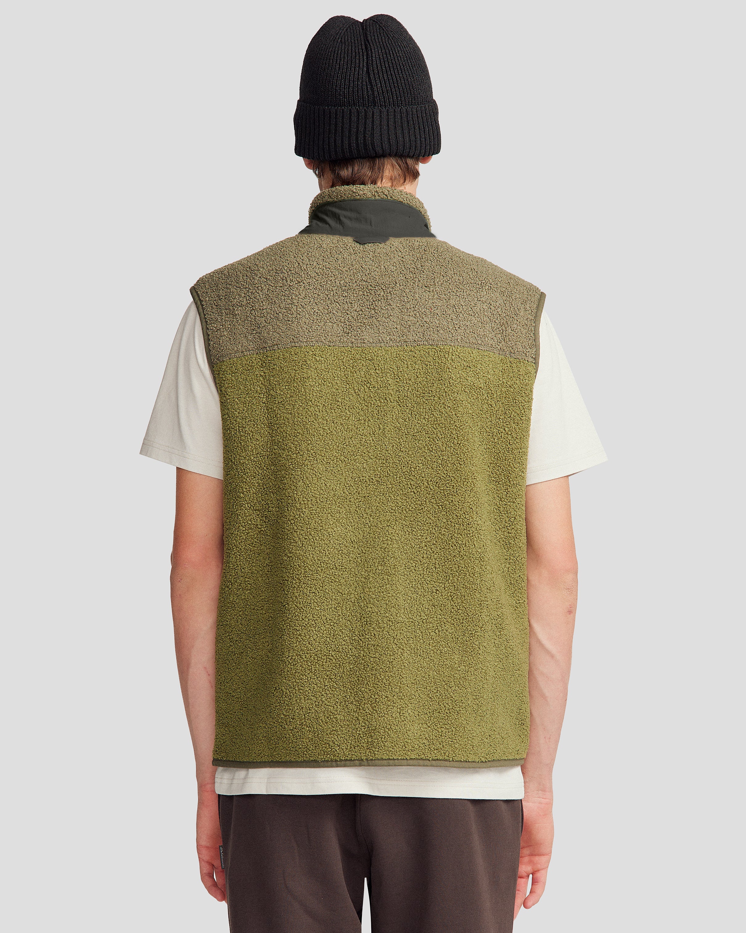 Co Z High Pile Fleece Men's Vest - Light Moss/Dark Fern - Warm Winter Layering for Outdoor Activities & Casual Wear