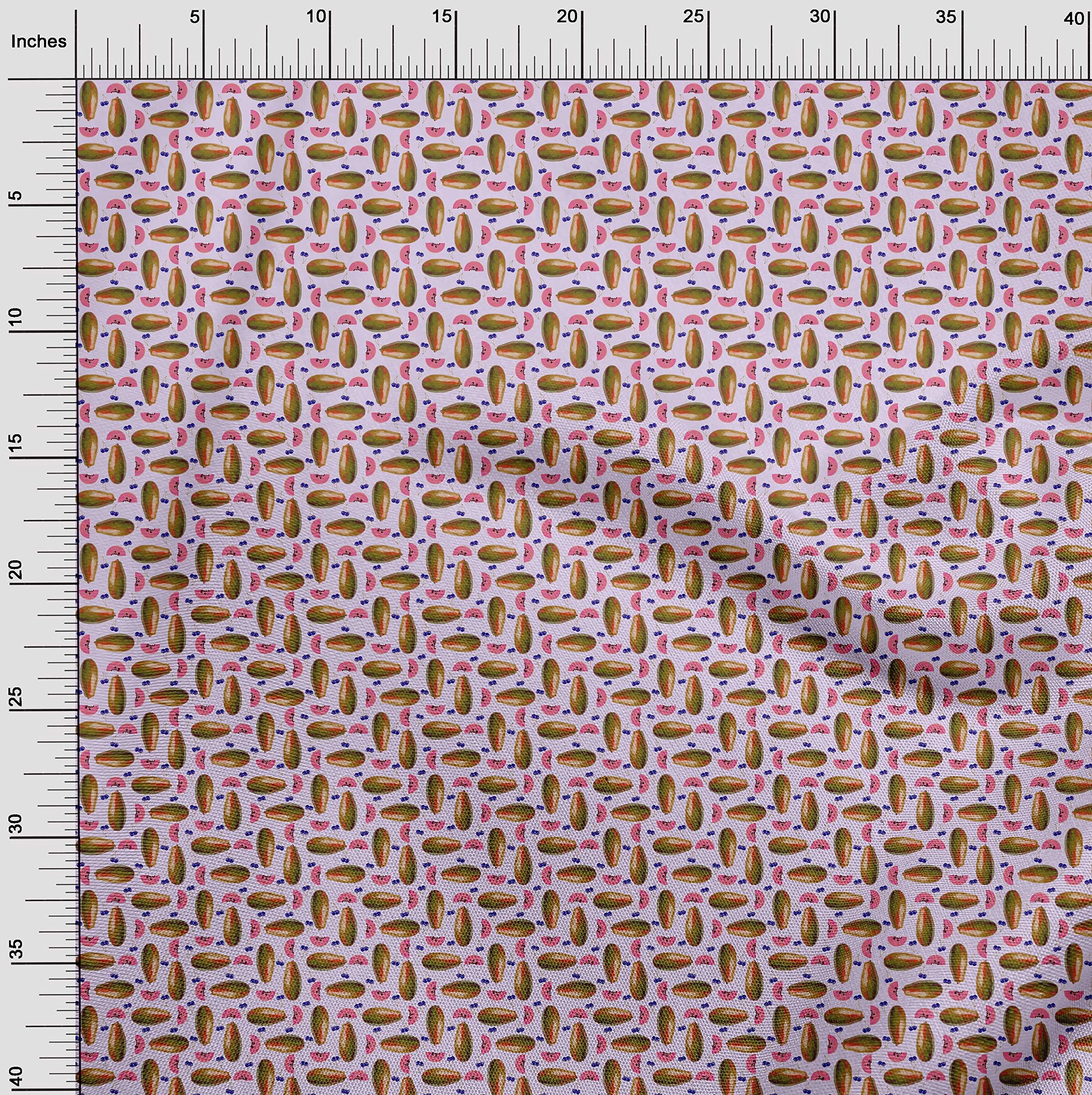 oneOone Georgette Viscose Pink Papaya Print Fabric by The Yard - 42 Inch Wide Floral Dress Material for Summer Dresses, Blouses & DIY Fashion Projects