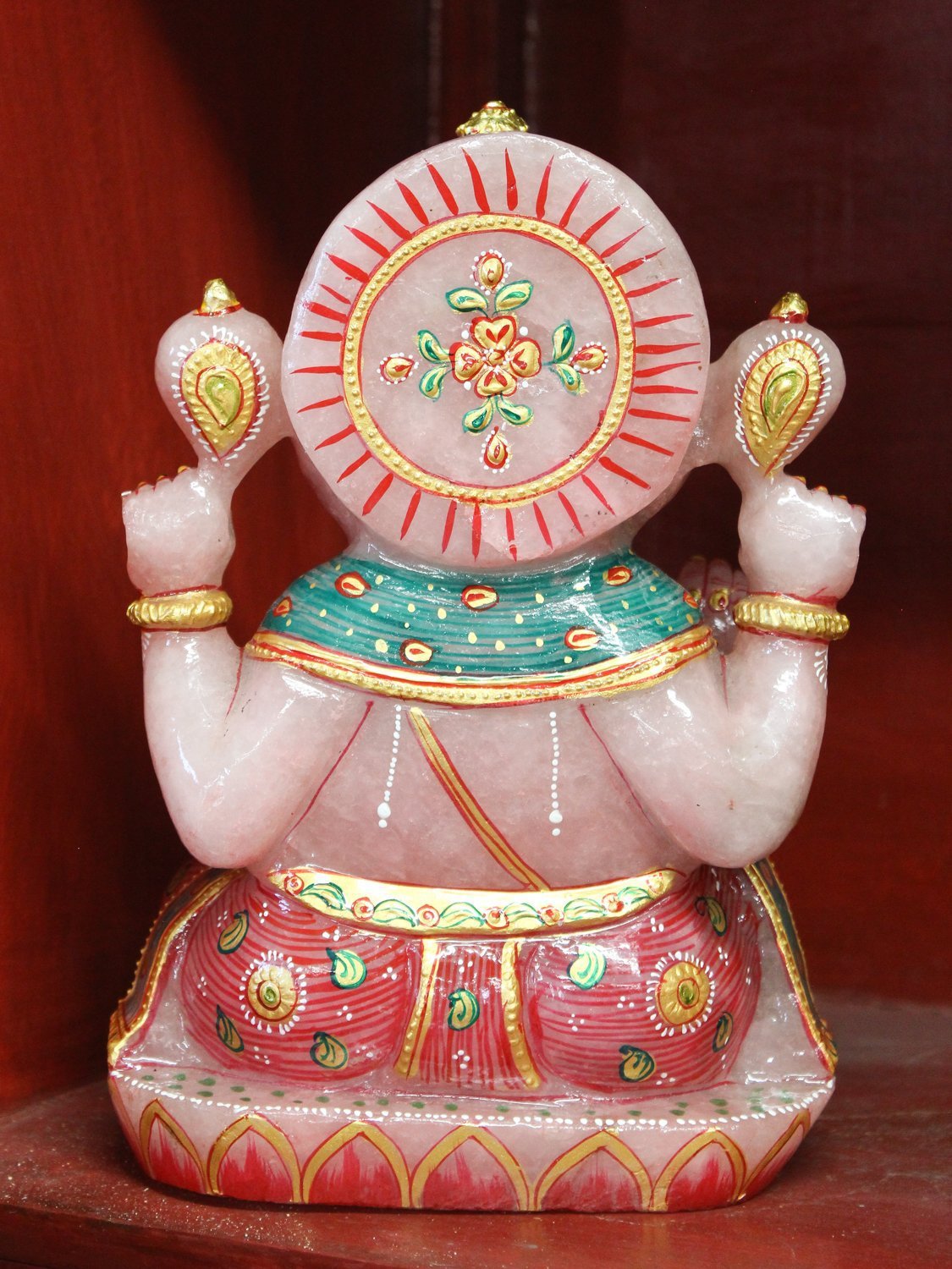 Authentic Rose Quartz Ganesh Statue - Handcrafted Spiritual Home Decor for Meditation, Yoga & Positive Energy | Perfect for Altars, Office Desk & Gift Giving