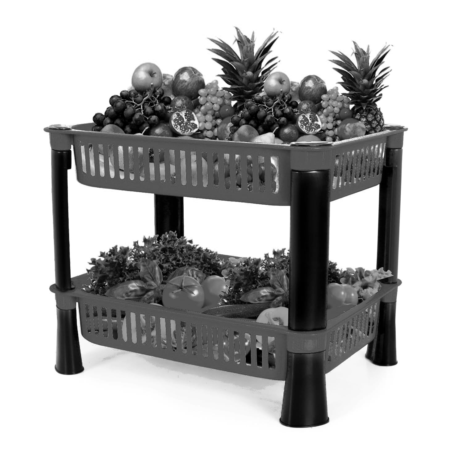Kepzell 2-Tier Multi-Purpose Storage Organizer Cart for Kitchen, Bathroom, Pantry - Perfect for Vegetables, Fruits, Snacks, Onions, Potatoes & Home Organization | Space-Saving Rolling Trolley for Small Spaces & Clutter-Free Living