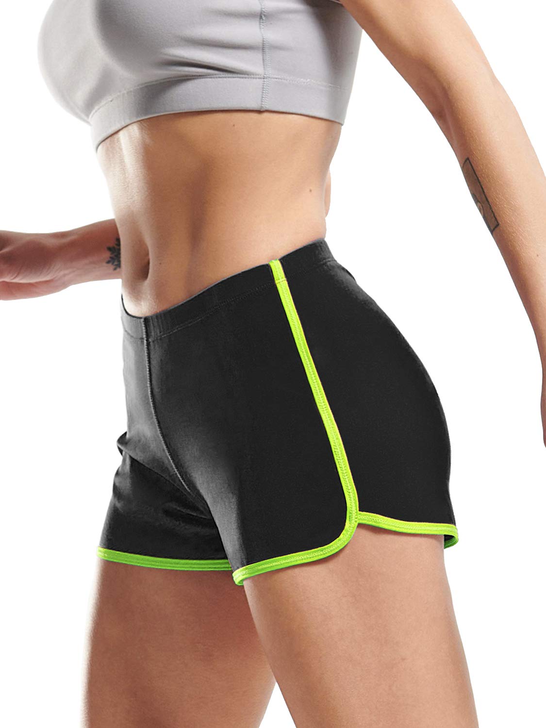 CADMUS Women's Sexy High Waisted Booty Shorts - Summer Workout Shorts for Yoga, Running & Beach Volleyball - Stretchy Comfortable Athletic Shorts for Women