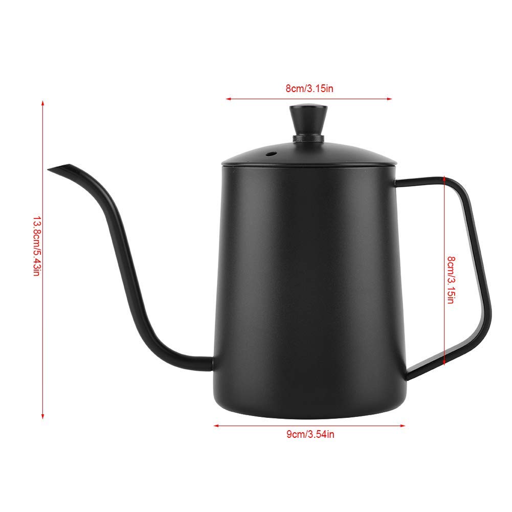 Bewinner 550ml Stainless Steel Gooseneck Coffee Kettle with Lid - Precision Pour Over Coffee Maker for Stovetop, Home Kitchen & Coffee Shops - Ideal for Pour Over, French Press & Tea Brewing