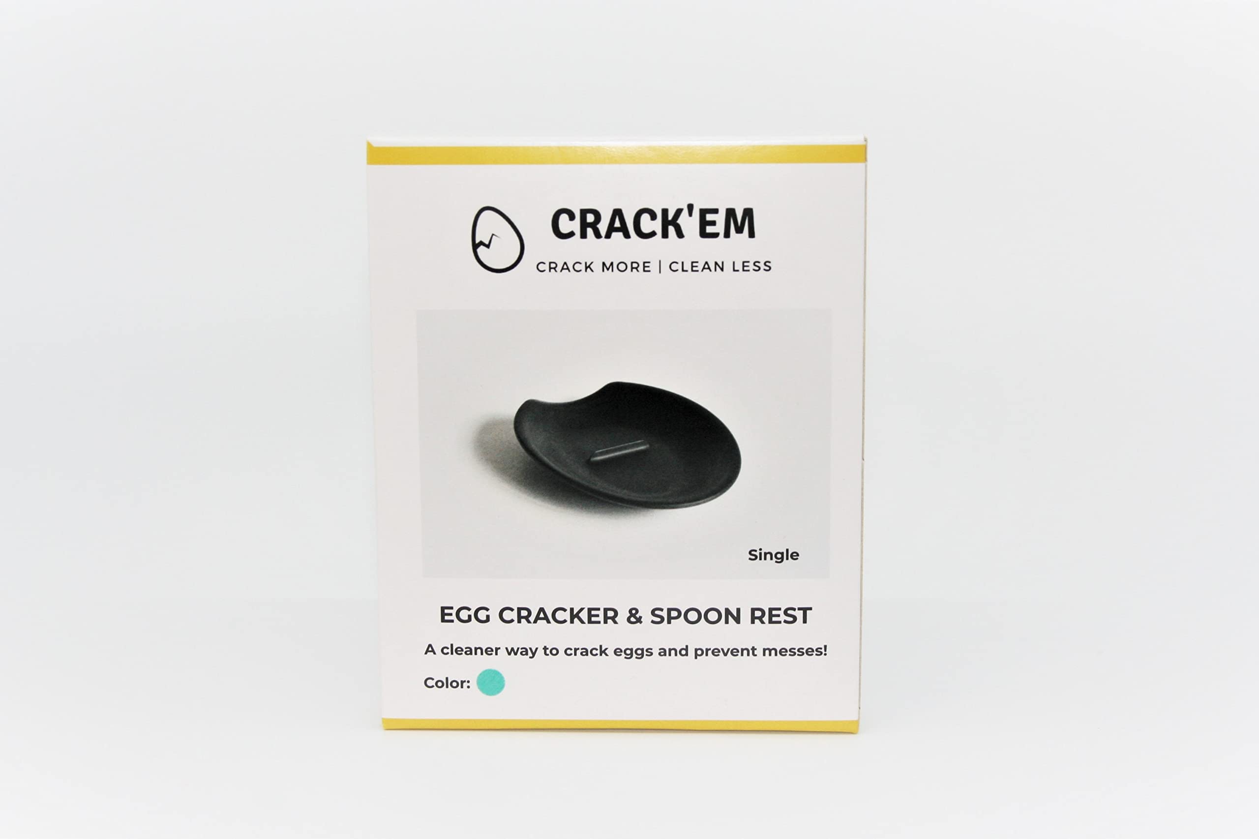 Premium Egg Cracker & Spoon Rest Set (Limited Edition Aqua) - Effortless Egg Cracking Tool with Splash Guard - Dishwasher Safe Kitchen Gadget for Perfect Sunny-Side Up Eggs - Ideal for Baking, Cooking & Kids' Breakfast Prep