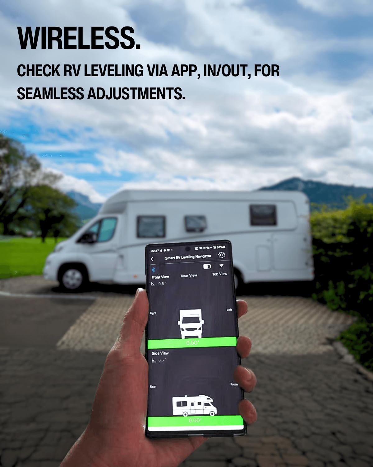 XPARKLE Wireless RV Leveling System - Bluetooth Camper Leveler with Real-Time Precise Measurements, User-Friendly App, Includes AA Batteries | Perfect for RV Camping, Travel Trailers & Motorhome Leveling