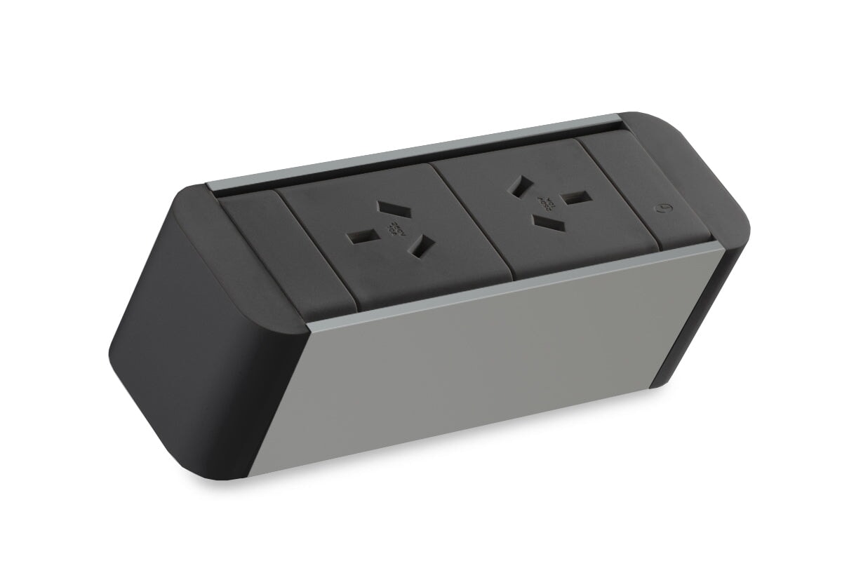 CMS Zeus II Rail Above Desk Power Strip with USB Ports - Black | Surge Protector for Home Office, Gaming Setup & Workspace Organization