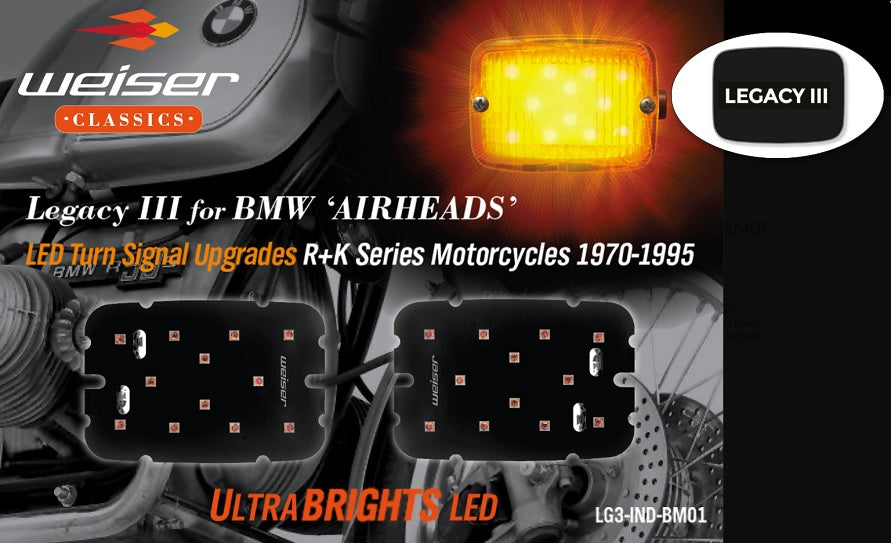 Weiser Airhead Legacy III UltraBright LED Turn Signal Insert for BMW Motorcycles - High Visibility Motorcycle Safety Light for Night Riding & Urban Commuting