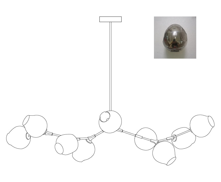 Modern Bifurcation Bubble Chandeliers - Elegant Crystal Glass Ceiling Light Fixture for Dining Room, Living Room & Bedroom Decor