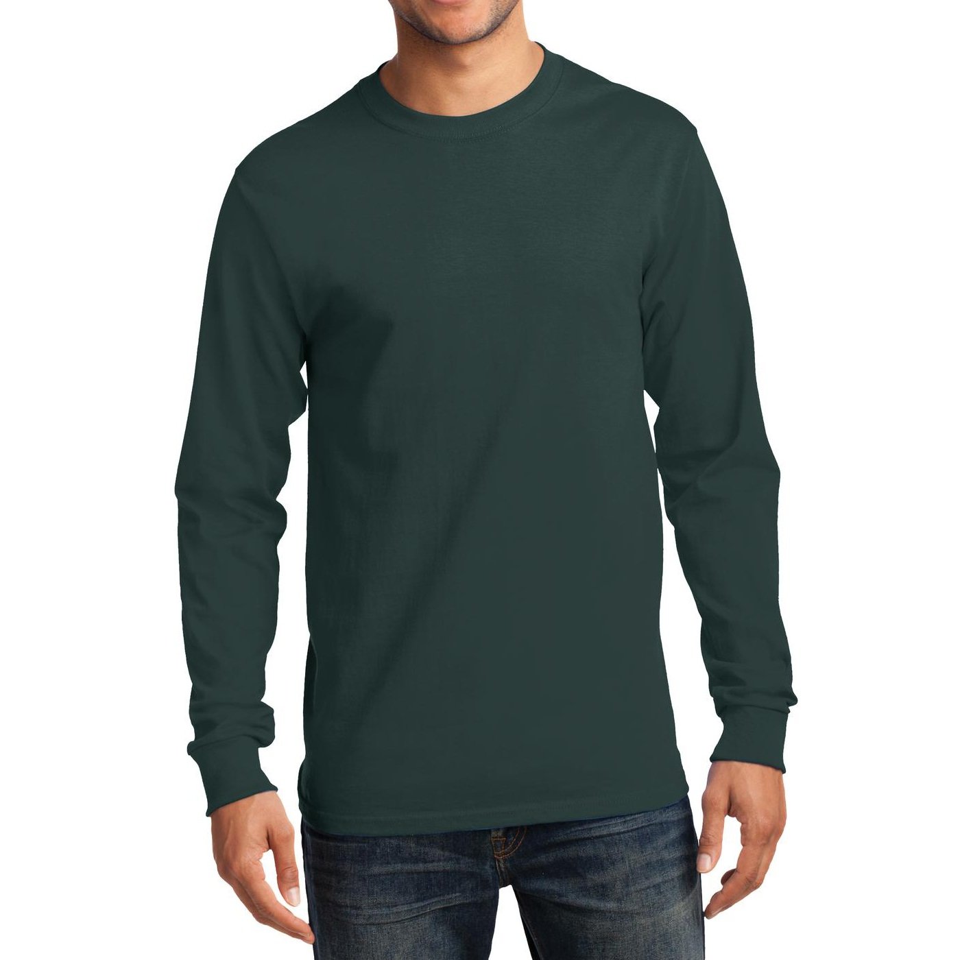 Men's Long Sleeve Essential T-Shirt - Soft Cotton Crewneck Basic Tee for Casual Wear, Layering & Everyday Comfort
