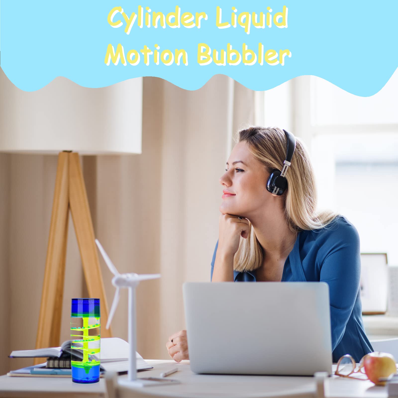Liquid Motion Bubbler - 1 Pack Sensory Water Timer for Stress Relief & Focus | Calming Fidget Toy for Kids & Adults | Home Office Desk Decor | Perfect for Anxiety Relief, ADHD, Meditation & Classroom Sensory Play