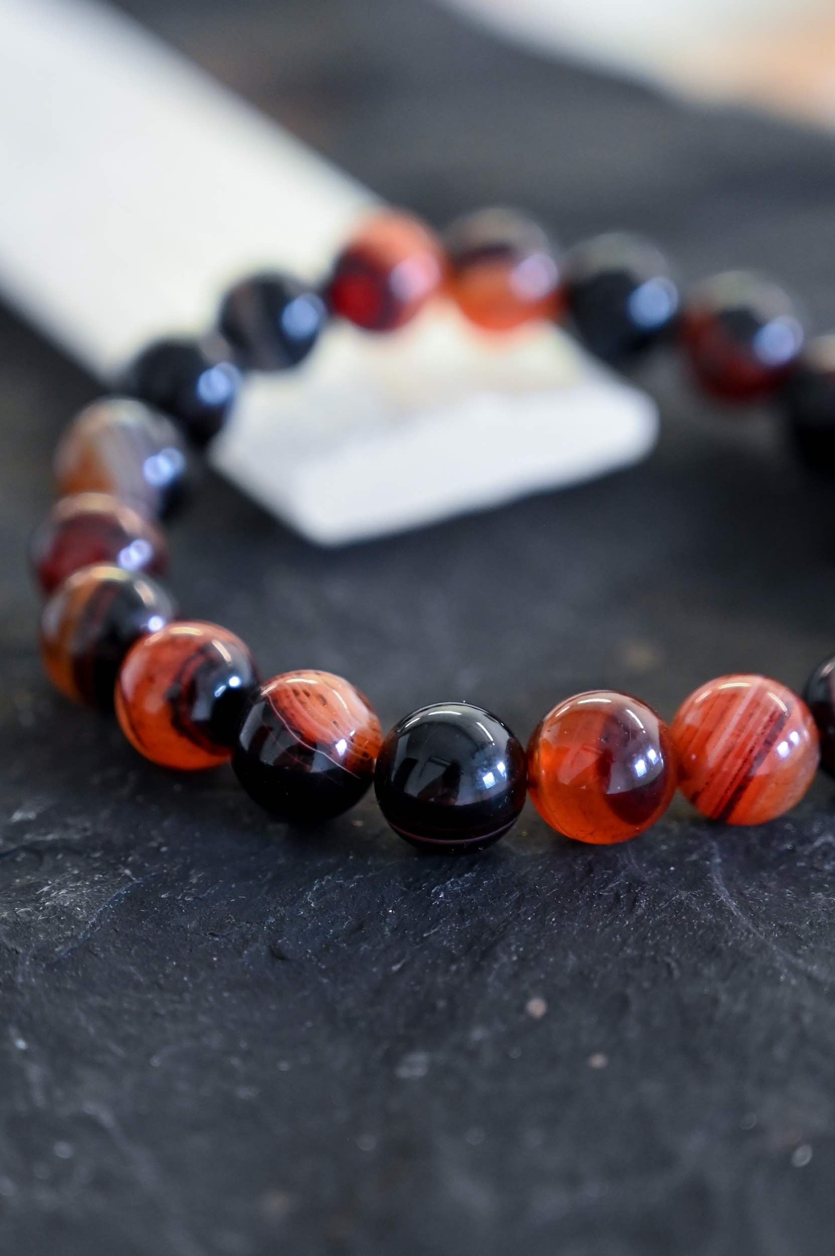 Brown Agate Bracelet for Women - Natural Stone Beaded Adjustable Wristband for Healing, Meditation & Positive Energy | Boho Chic Jewelry for Everyday Wear & Spiritual Gifts