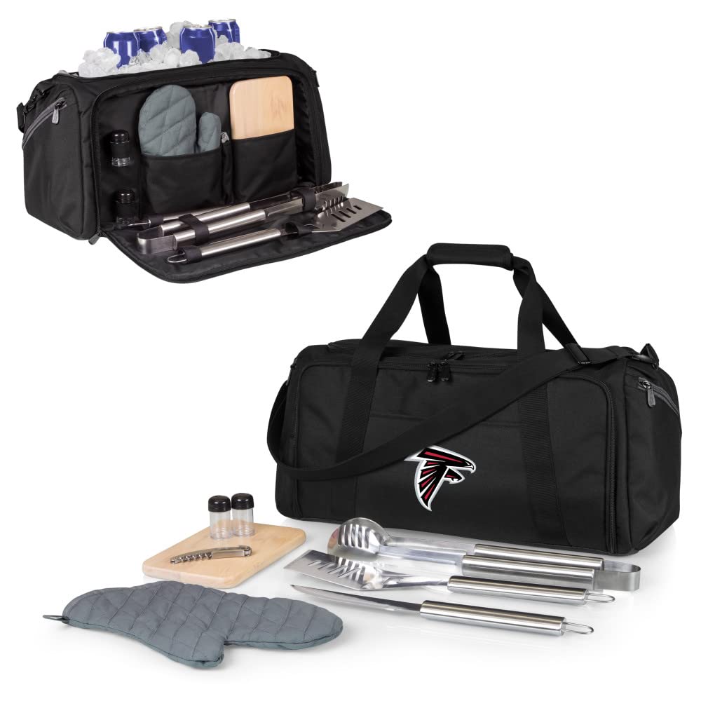NFL BBQ Kit & Cooler Tote Set - Portable Grill Tools & Picnic Accessories for Outdoor Cooking, Tailgating & Camping