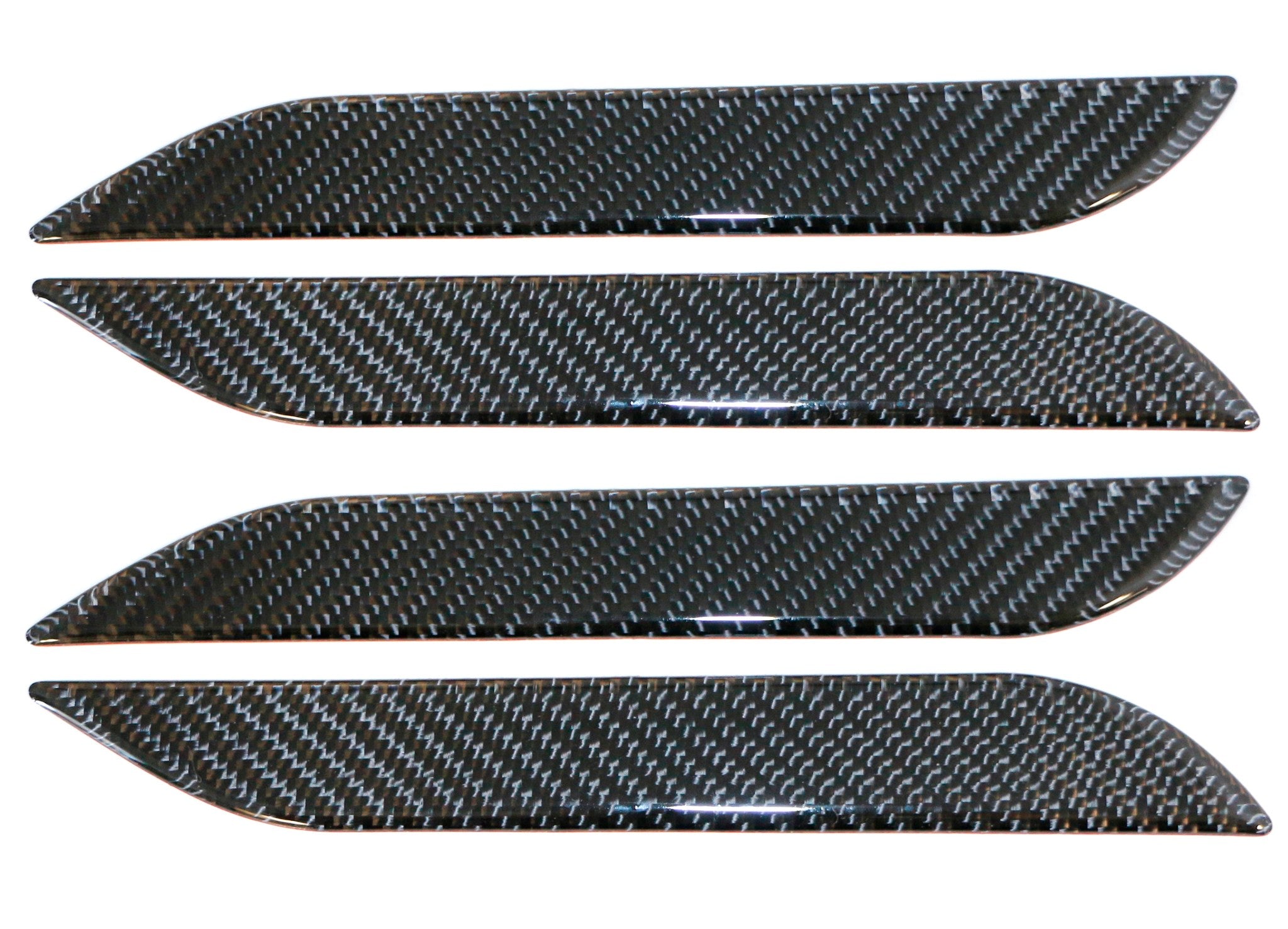 4-Piece Carbon Fiber Side Door Push Handle Cover Trims for Tesla Model S (2012-Present) - Premium Interior Upgrade & Scratch Protection