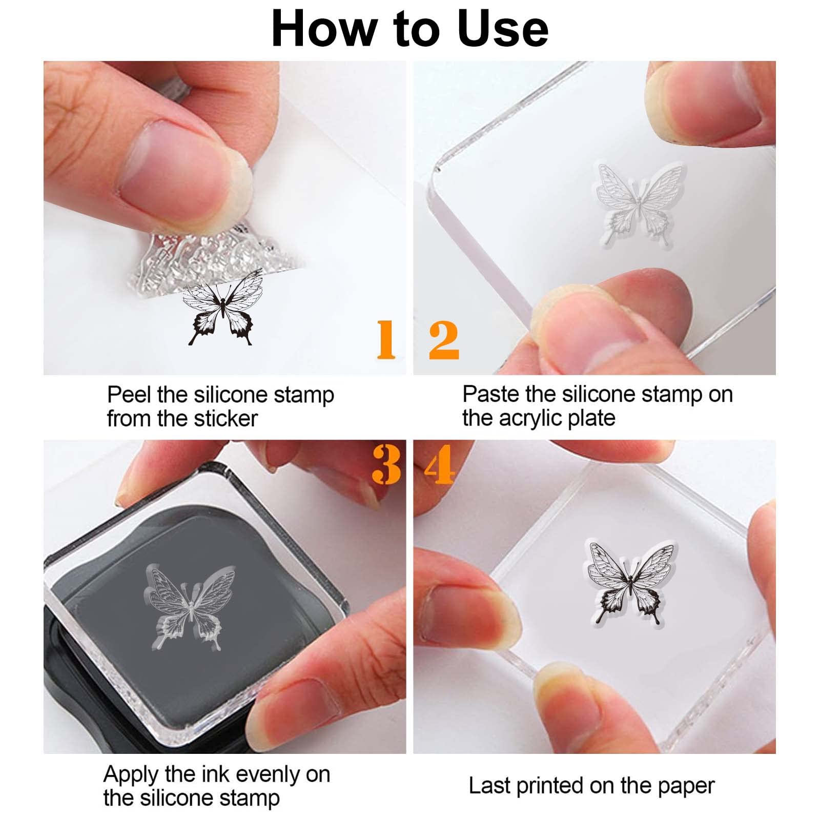 CRASPIRE Victoria Clear Stamps Set - Feather, Fan & Butterfly Designs for Scrapbooking, Card Making, DIY Photo Albums - 4.3 x 6.3 Inch Transparent Silicone Rubber Stamps - Perfect for Birthday Cards, Thanksgiving Decor & Craft Projects