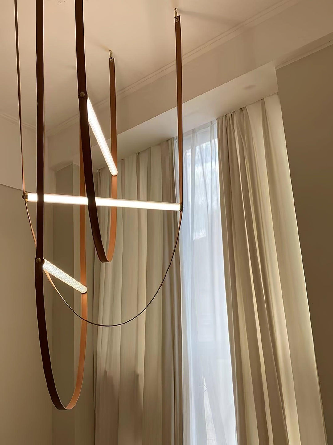 Handmade Art Belt Pendant Lamp - Bohemian Style Hanging Light Fixture for Living Room, Bedroom & Dining Room Decor