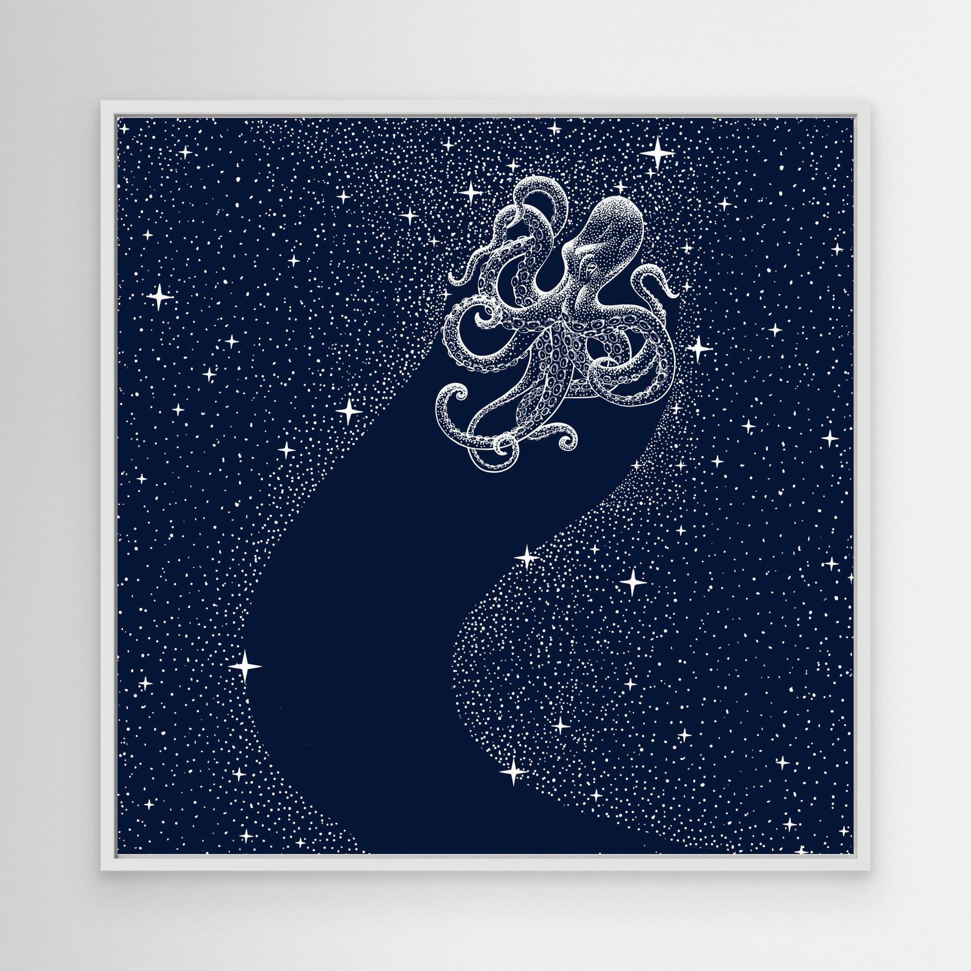 Starry Octopus Canvas Print by Alirıza Çakir - Stunning Wall Art for Living Room, Bedroom & Office Decor