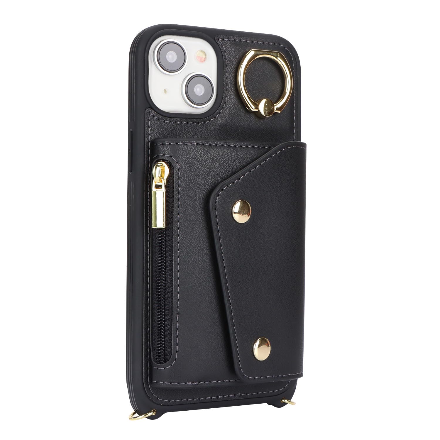 iPhone 15 Plus Wallet Case with Card Holder & Crossbody Strap - 6.7