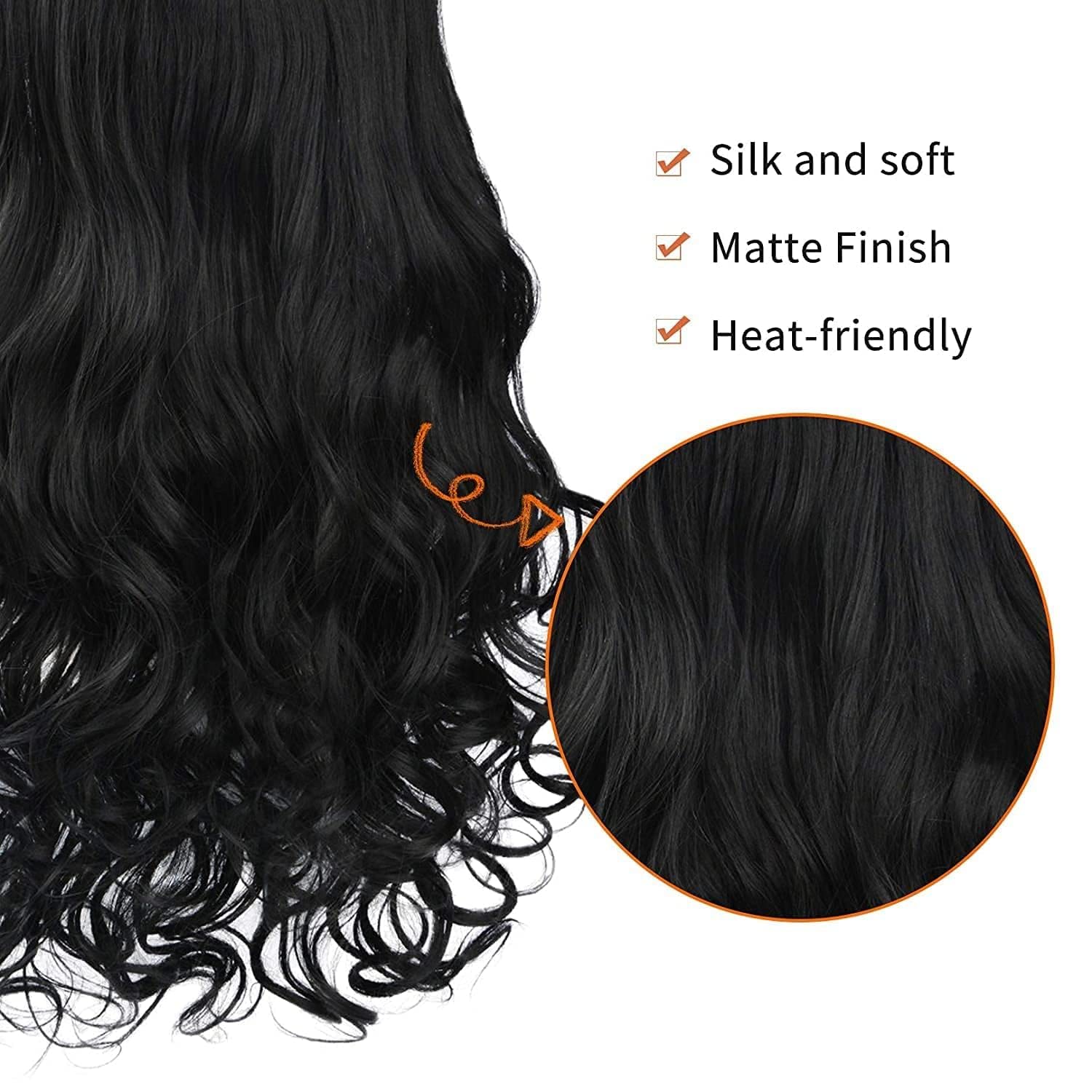 Flushia® 24-Inch 5-Clip Human Hair Extensions for Women - Natural Brown Curly & Wavy Hair Extensions for Length & Volume - Perfect for Parties, Weddings & Daily Styling