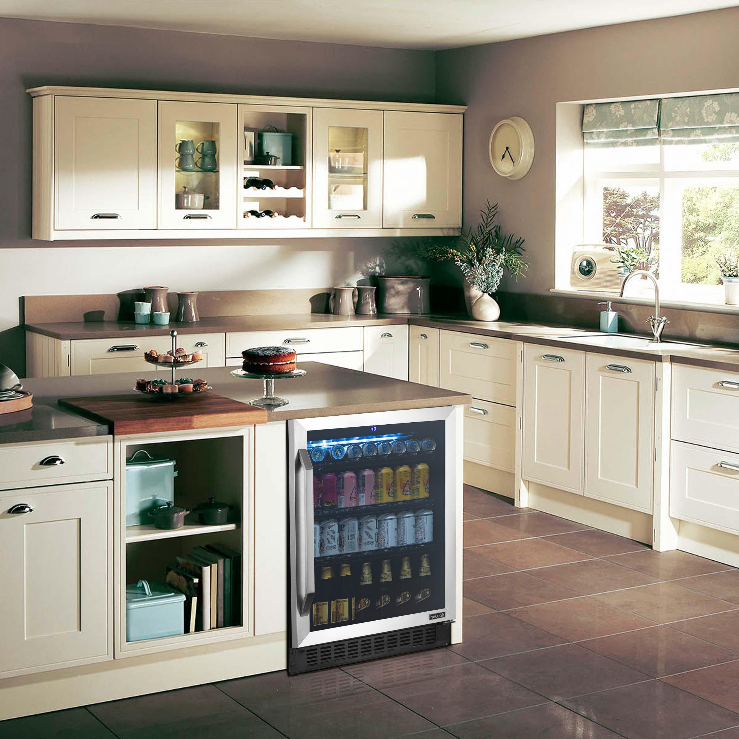 Newair® 179 Can 49 Bottle Built-in or Freestanding Beverage Refrigerator - Perfect for Home Bars, Offices, and Entertaining Spaces