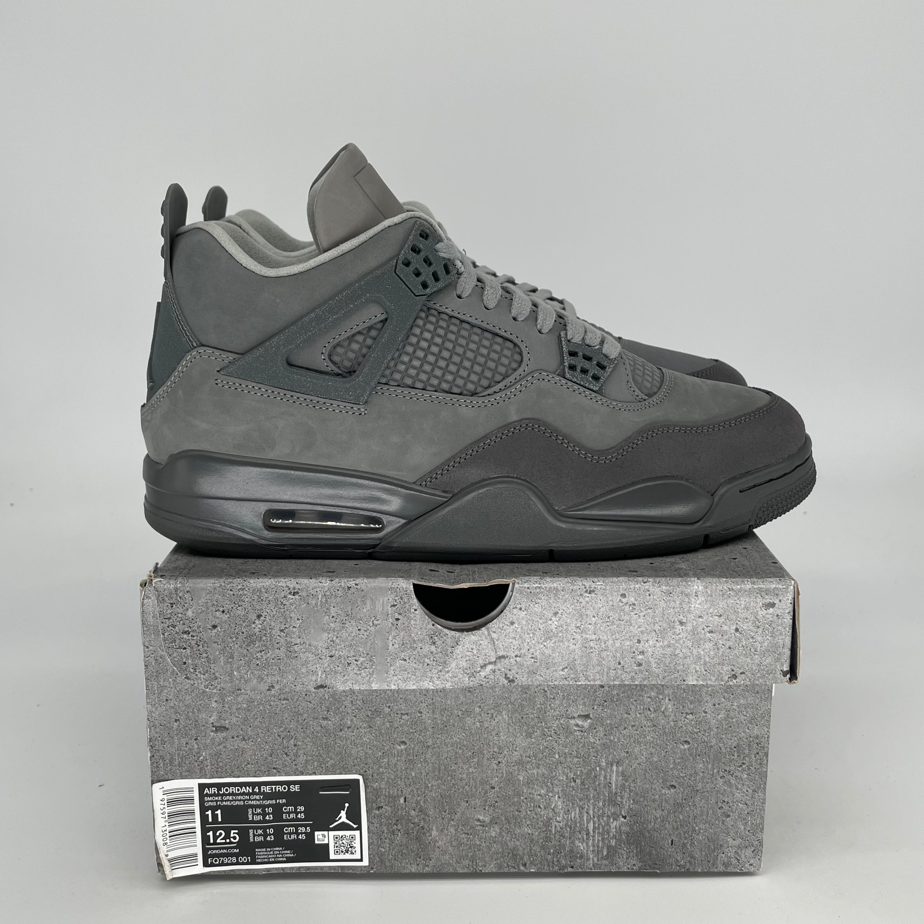 AIR JORDAN 4 WET CEMENT Sneakers - Men's Size 11 & Women's Size 12.5 - Style FQ7928-001 - Perfect for Basketball, Streetwear & Sneaker Collectors