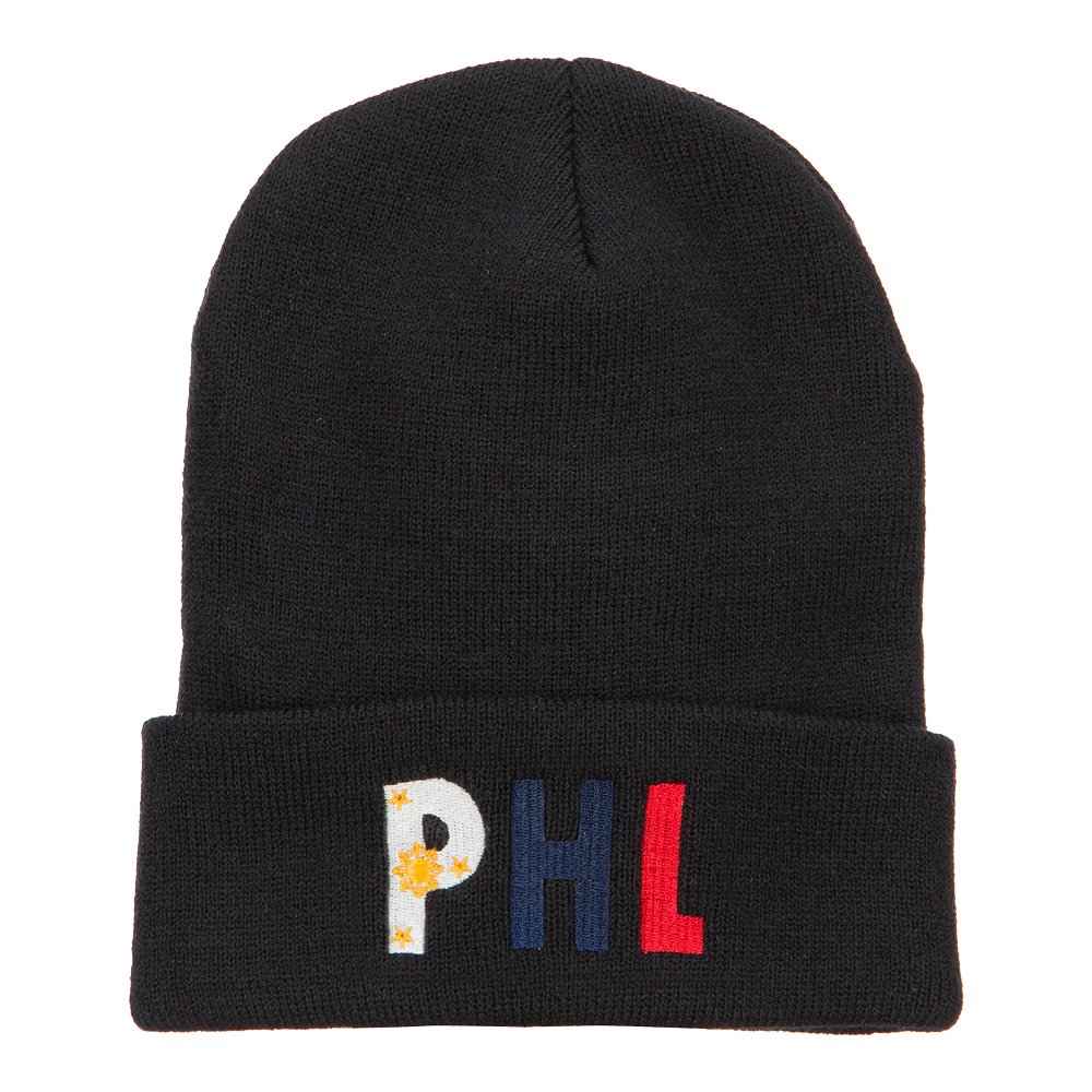 E4Hats Philippines Embroidered Long Beanie - Warm Winter Skull Cap for Men & Women - Perfect for Cold Weather, Outdoor Activities, and Fashion Accessories