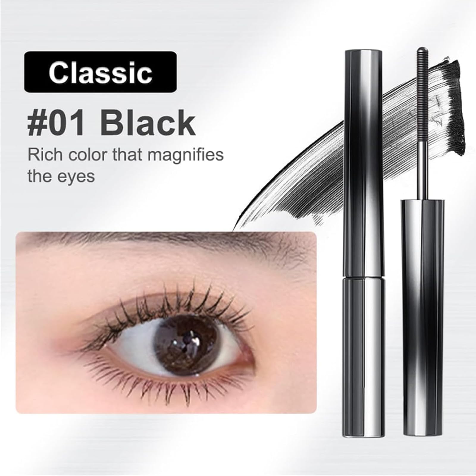 Judy 3D Curling Eyelash Mascara - Waterproof, Lengthening & Volumizing Iron Brush Mascara for Natural Look | Long Lasting Bristle-Free Formula (1PC) | Perfect for Daily Wear, Night Out & Special Occasions