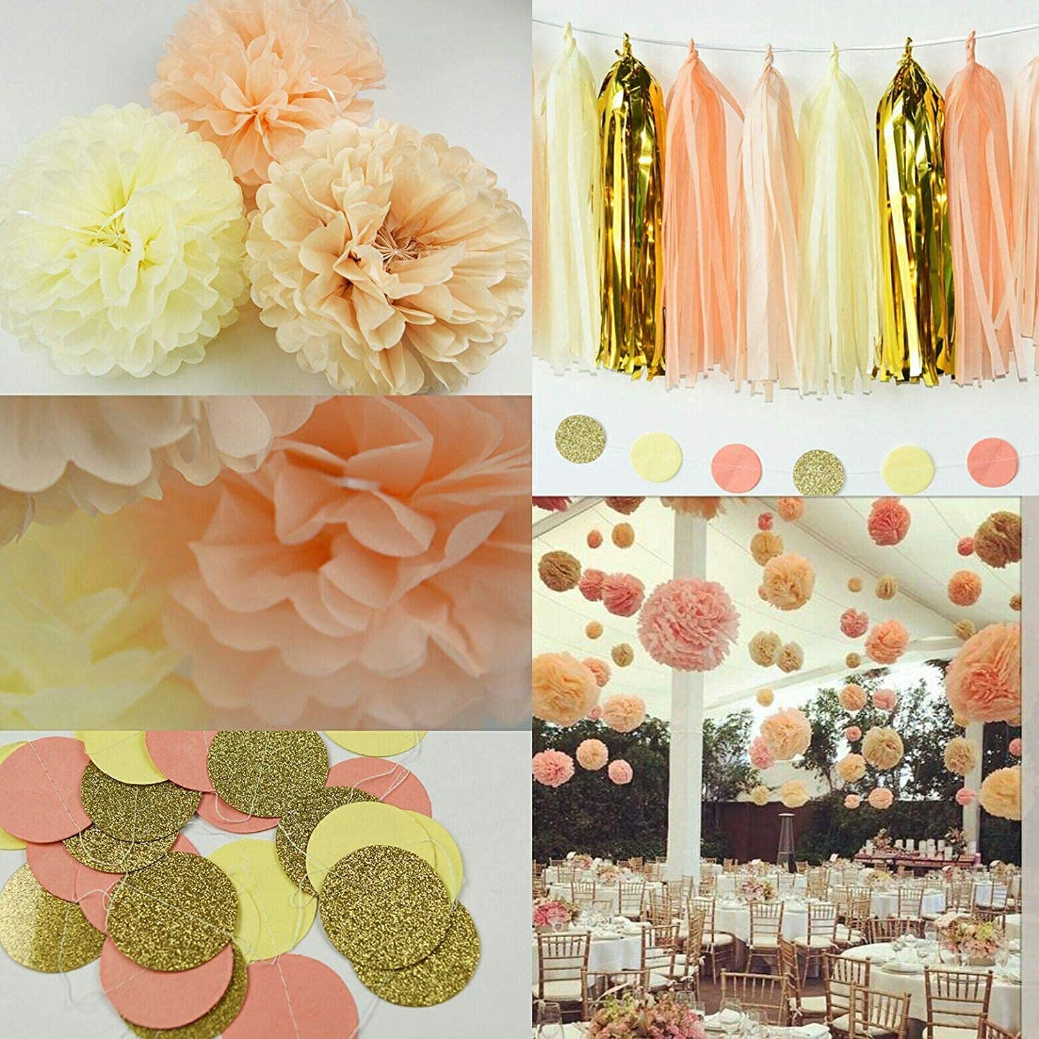Peach Birthday Party Decorations - Rustic Baby Shower, Boho Bridal Shower & Autumn Fall Party Supplies | Sweet as a Peach Theme for Gender Reveal, 1st Birthday & Wedding Showers | Perfect for Indoor/Outdoor Events