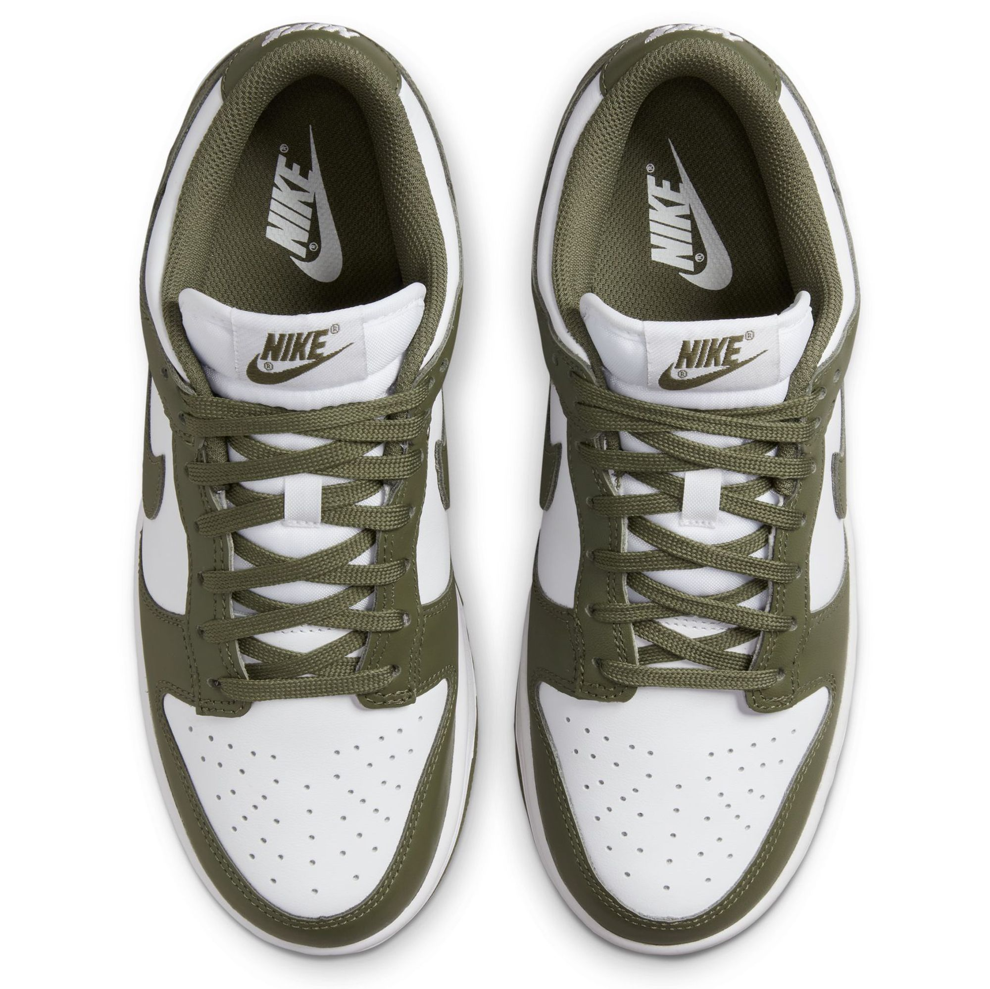 Nike Women's Dunk Low Sneakers - White & Medium Olive - Casual & Athletic Shoes for Women - Perfect for Streetwear, Gym & Everyday Wear