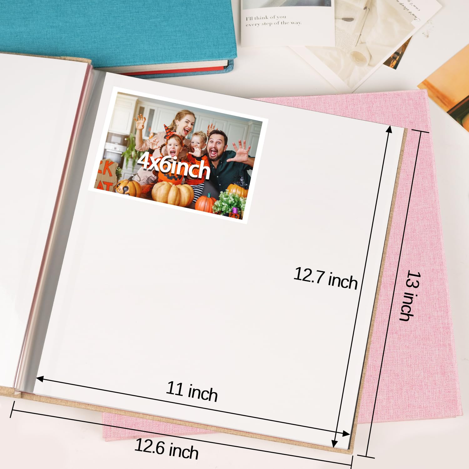 Magnetic Scrapbook Photo Album DIY - 60 Blank Self-Adhesive Pages (13x12.6 Inch) Dark Green Linen Cover - Holds 4x6, 8x10 & 10x12 Photos - Includes 10 Metallic Pens - Perfect for Family Memories, Wedding Albums & Creative Scrapbooking Projects