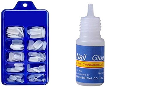 Premium Acrylic Fake Nails Set - 100 Pcs Reusable Artificial Nails with Strong Nail Glue & 6 Mirror Nail Polish Colors | Perfect for Salon, Home Manicure, Parties & Special Occasions