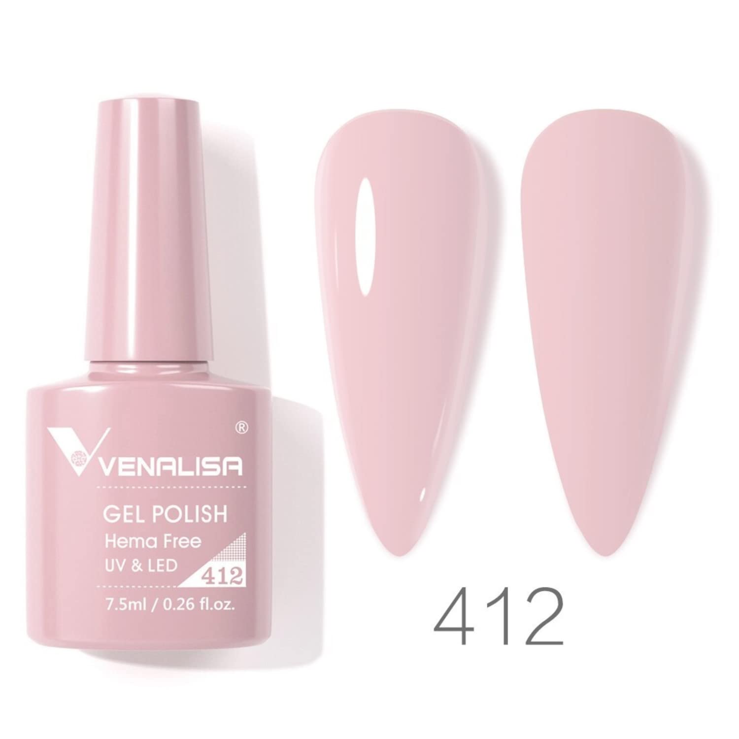 VENALISA #412 Gel Nail Polish 7.5ml - Soak Off UV LED Nail Gel for Manicure & Nail Art - Salon Quality Long-Lasting Polish (Requires UV Light to Cure) - Perfect for Home DIY Nails & Professional Salon Use