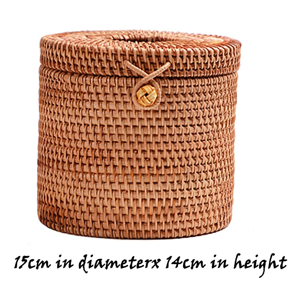 Round Woven Tissue Box Holder - Handmade Napkin Dispenser Organizer for Home, Office & Car Decor | Stylish & Functional (Style-4) | Perfect for Living Room, Bathroom & Automotive Interior Decoration