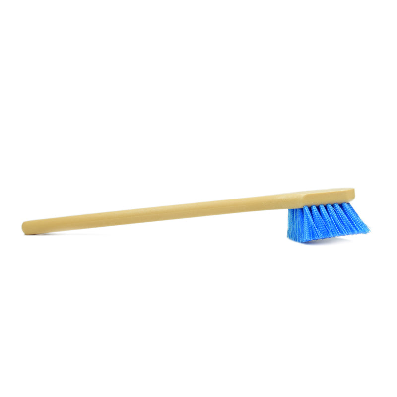 Long Handle Feathered Bristle Scrub Brush - Heavy Duty Cleaning Brush for Kitchen, Bathroom, Tiles & Grout - Perfect for Deep Cleaning Pots, Pans, Sinks & Tough Stains