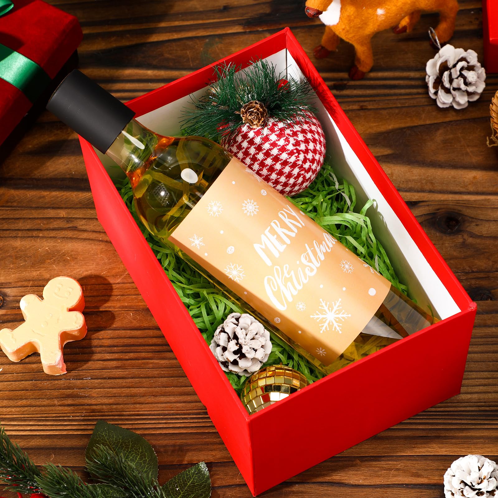 Maxcheck 12-Piece 25oz Christmas Plastic Wine Bottle Set with Shrink Capsules & Labels - 750ml Clear Airtight Empty Liquor Bottles with Lids for Homemade Brewing, Holiday Gifts & Party Decorations (Cute Design) - Perfect for DIY Wine Making, Christmas Presents & Festive Cocktail Serving