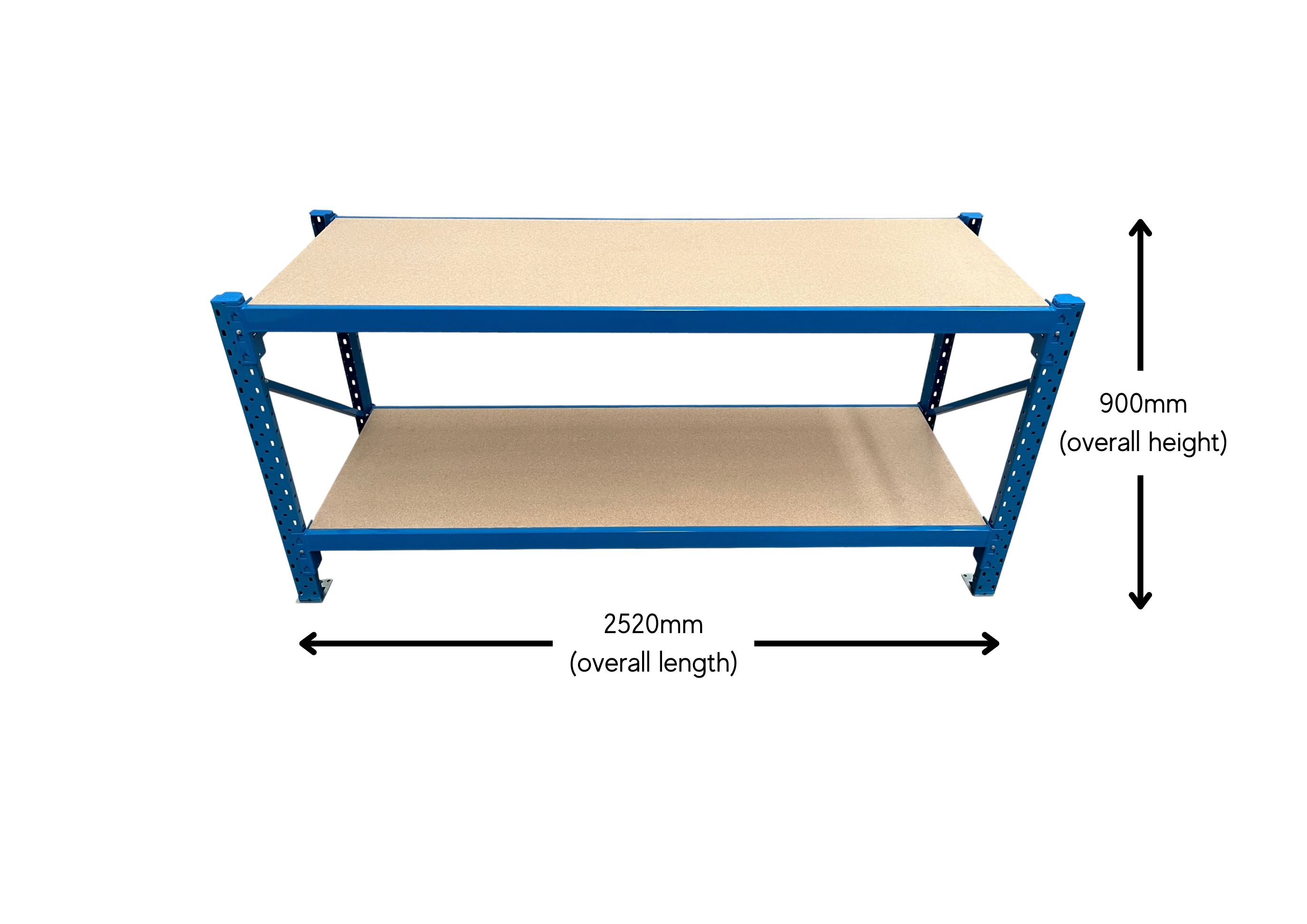 Heavy Duty Long Span Workbench with Bottom Shelf - Sturdy Garage Work Table for DIY Projects, Woodworking, and Home Repairs