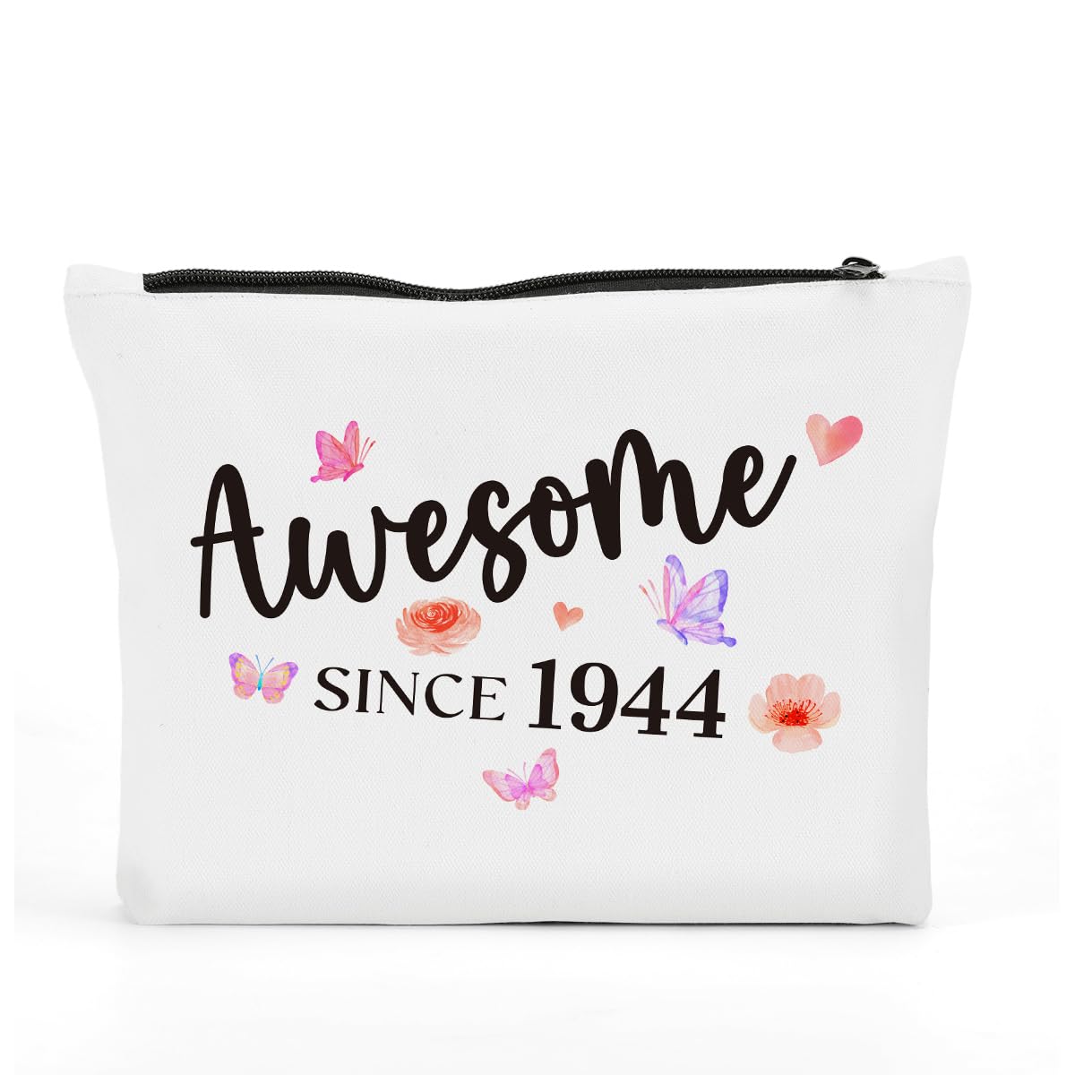 80th Birthday Gifts for Women - Funny Cosmetic Makeup Bag with Elegant Design, Perfect 80 Year Old Birthday Gift Idea & Anniversary Party Decoration - Great for Travel, Spa Days & Special Occasions